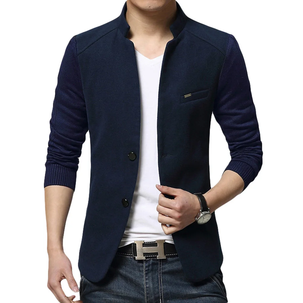 Men's Fashion Autumn Jacket Casual Long Sleeve Slim Fit Button Coat Outwear