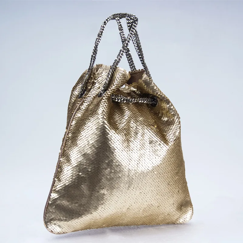 Ladies fashion shoulder bags with chain women flashing street casual tote blingbling metallic neverful bucket bag big capacity
Ladies fashion shoulder bags with chain women flashing street casual tote blingbling metallic neverful bucket bag big capacity
