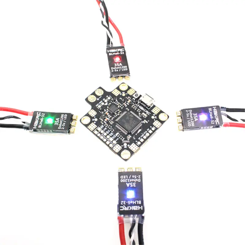 HAKRC Betaflight F4 Flight Controller OSD Intergrated PDB 4 Pcs 35 2-5S Blheli32 Bit Brushless Racing ESC w/ LED For RC Models
HAKRC Betaflight F4 Flight Controller OSD Intergrated PDB 4 Pcs 35 2-5S Blheli32 Bit Brushless Racing ESC w/ LED For RC Models