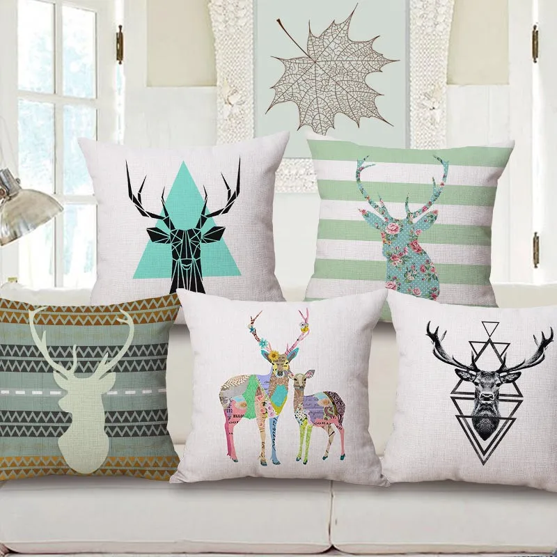 Fashion High Quality Cotton Linen Creative Geometric Deer Head Car Decorative Throw Pillow Case Cushion Cover Sofa Home Decor
Fashion High Quality Cotton Linen Creative Geometric Deer Head Car Decorative Throw Pillow Case Cushion Cover Sofa Home Decor