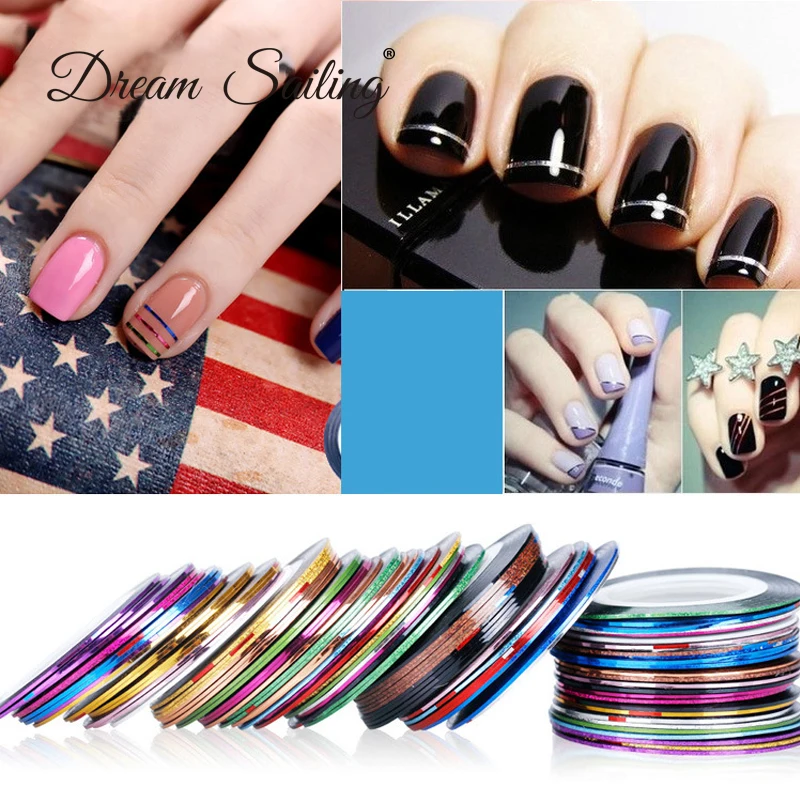 30 Pcs Mixed Colorful Nails Beauty Rolls Striping Decals Foil Tips Tape Line DIY Design Nail Art Stickers nail Tools Decorations
30 Pcs Mixed Colorful Nails Beauty Rolls Striping Decals Foil Tips Tape Line DIY Design Nail Art Stickers nail Tools Decorations