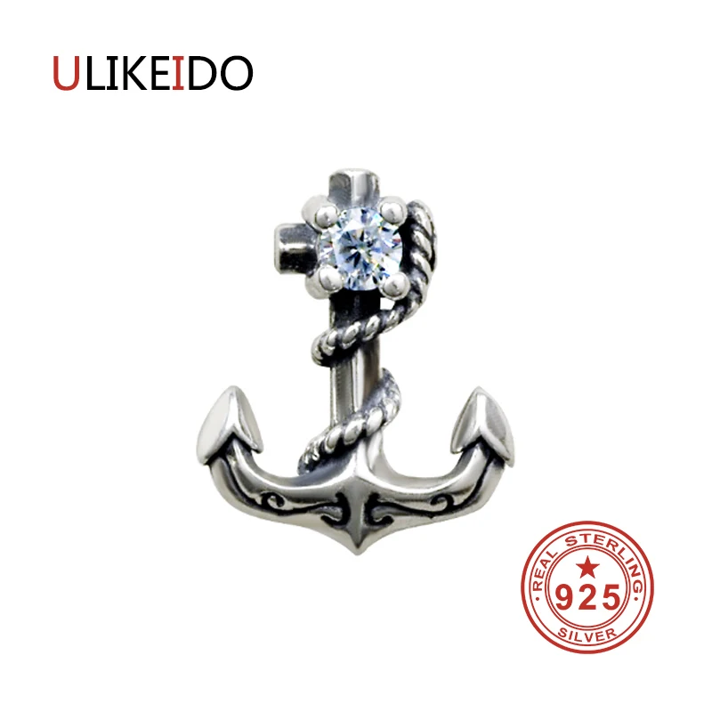 Pure 925 Sterling Silver Anchor Earrings Fashion Punk Thai Silver Jewelry Stud Earring For Men Women Christmas Gift 1199
Pure 925 Sterling Silver Anchor Earrings Fashion Punk Thai Silver Jewelry Stud Earring For Men Women Christmas Gift 1199