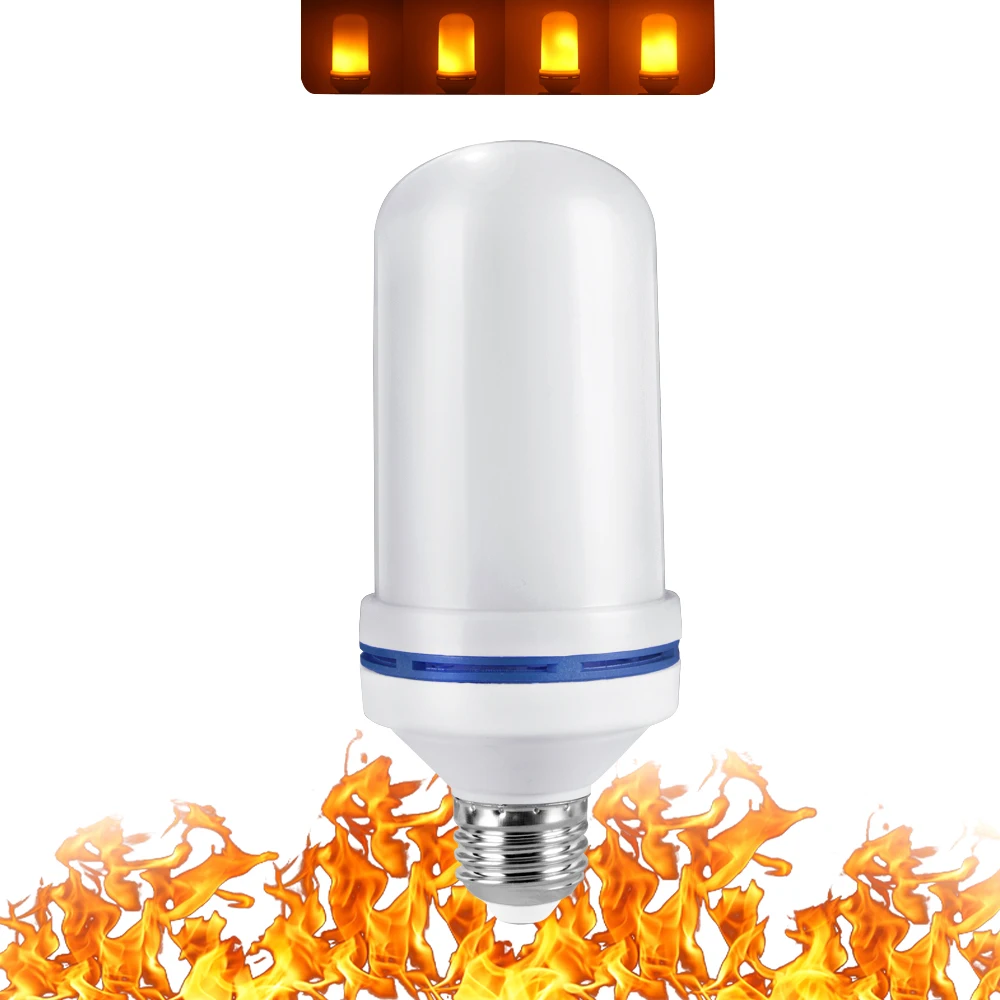 Светодиодная лампа E27/E26/E14/E12 с эффектом пламени 3/5/7/9 Вт 85 265 В|Светодиодные лампы и