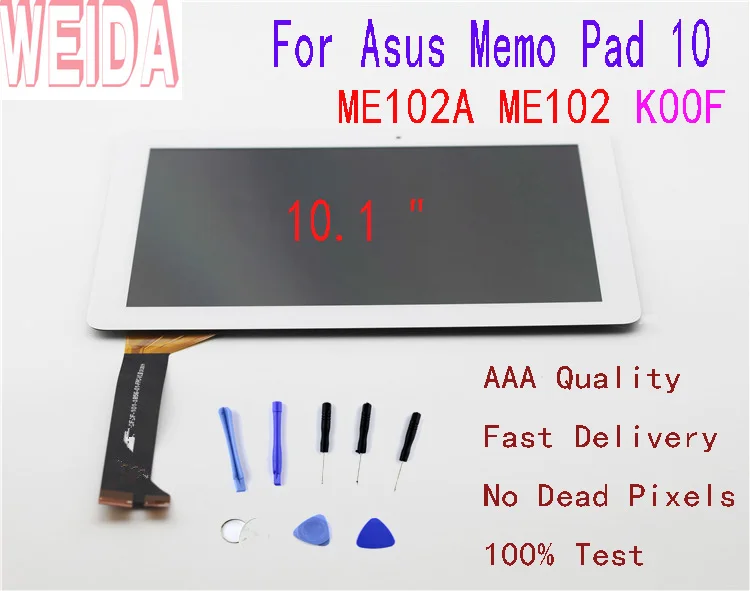 

WEIDA 10.1 " For Asus Memo Pad 10 ME102A ME102 K00F LCD Display Digitizer Touch Panel Screen Assembly ME102 lcd With Frame