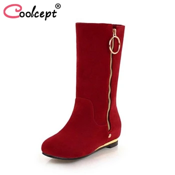 Coolcept Women Mid Calf Boots Winter Warm Fur Shoes Woman Zipper Round Toe Fashion Shoes Inside Heels Short Boots Size 32-43
Coolcept Women Mid Calf Boots Winter Warm Fur Shoes Woman Zipper Round Toe Fashion Shoes Inside Heels Short Boots Size 32-43