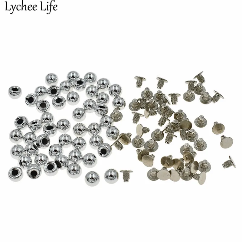 Lychee Life 50 Sets Beads Rivets Screws Silver Round Rivets Screws Beads DIY Handmade Factory Sewing Accessories
Lychee Life 50 Sets Beads Rivets Screws Silver Round Rivets Screws Beads DIY Handmade Factory Sewing Accessories
