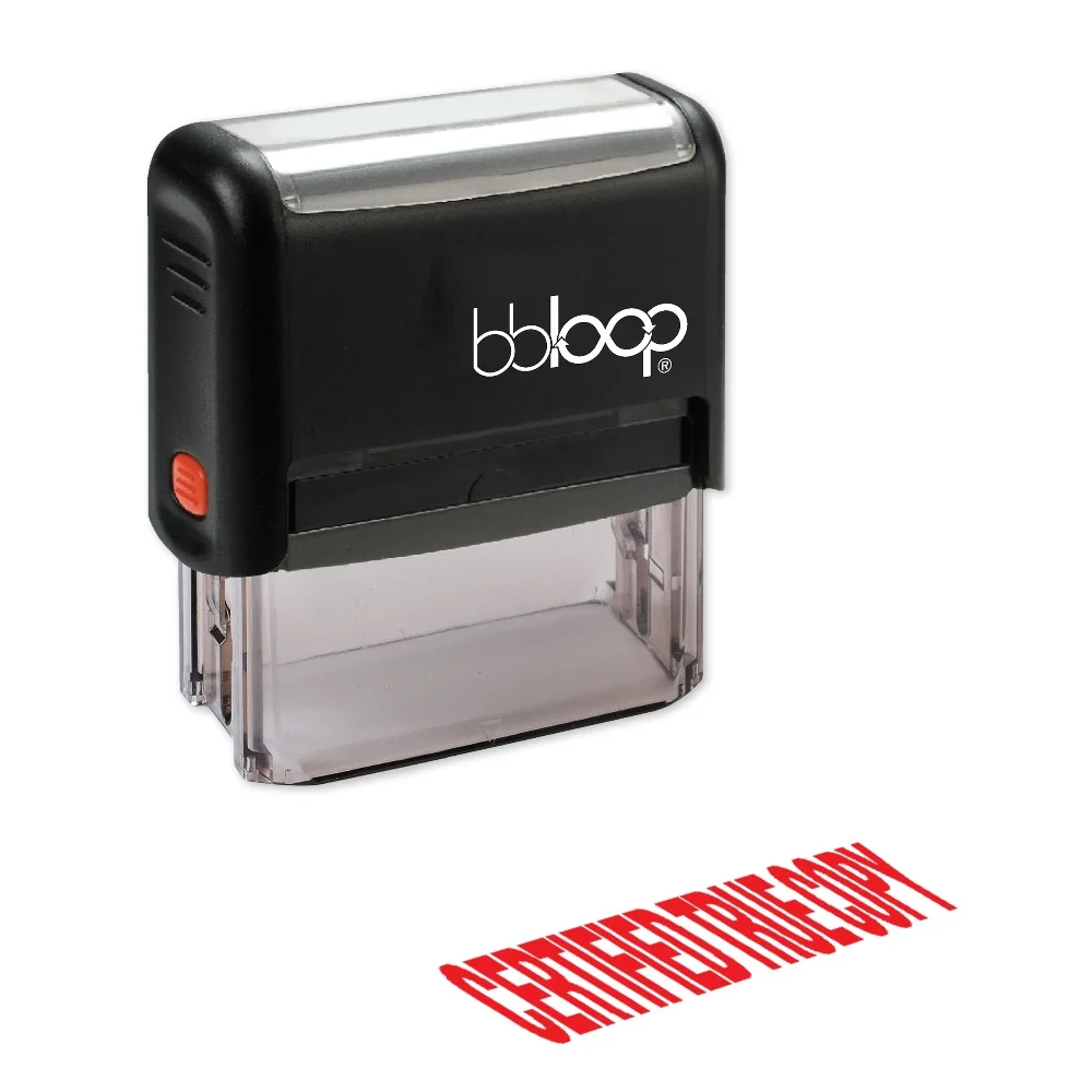 BBloop "CERTIFIED TRUE COPY" Bold Self-Inking Stamp, Rectangular, Laser Engraved, RED
BBloop "CERTIFIED TRUE COPY" Bold Self-Inking Stamp, Rectangular, Laser Engraved, RED