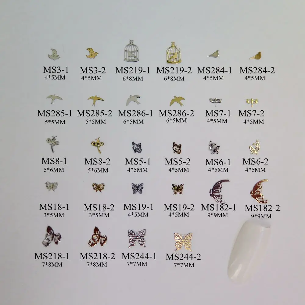 100pcs/bag Silver/Gold Eagle Pigeon Butterfly Dragonfly non-adhesive Soft Metal Sticker Nail Art Decoration
100pcs/bag Silver/Gold Eagle Pigeon Butterfly Dragonfly non-adhesive Soft Metal Sticker Nail Art Decoration