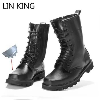 LIN KING Black Men Winter Western Boots Warm Plush Steel Toe Puncture Proof Safety Shoes High Top Military Combat Desert Boots
LIN KING Black Men Winter Western Boots Warm Plush Steel Toe Puncture Proof Safety Shoes High Top Military Combat Desert Boots