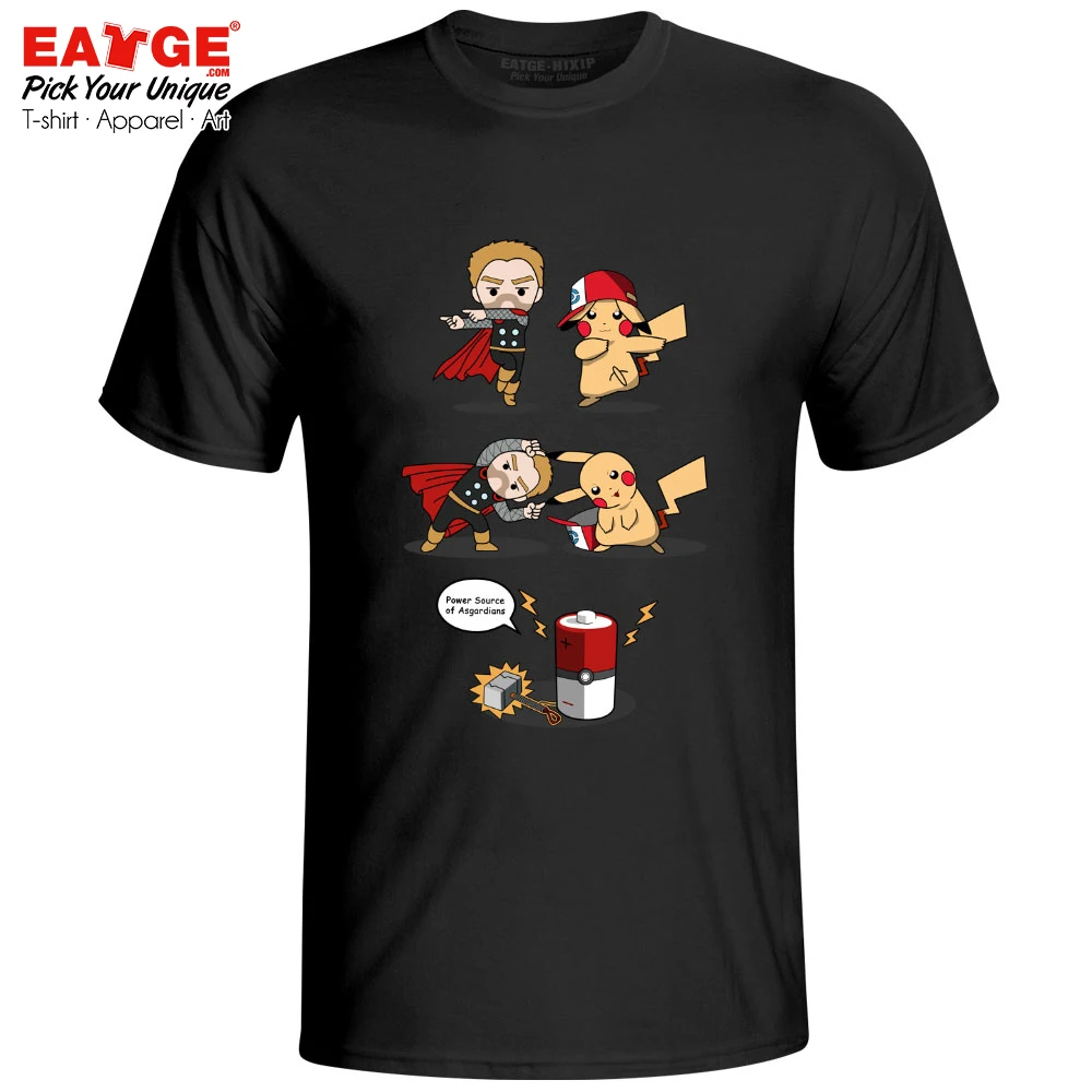 Power Source Of Asgardians T Shirt Thor And Pika Fuse Into Battery T-shirt EATGE Original Design Anime Men Women Cotton Top Tee
Power Source Of Asgardians T Shirt Thor And Pika Fuse Into Battery T-shirt EATGE Original Design Anime Men Women Cotton Top Tee