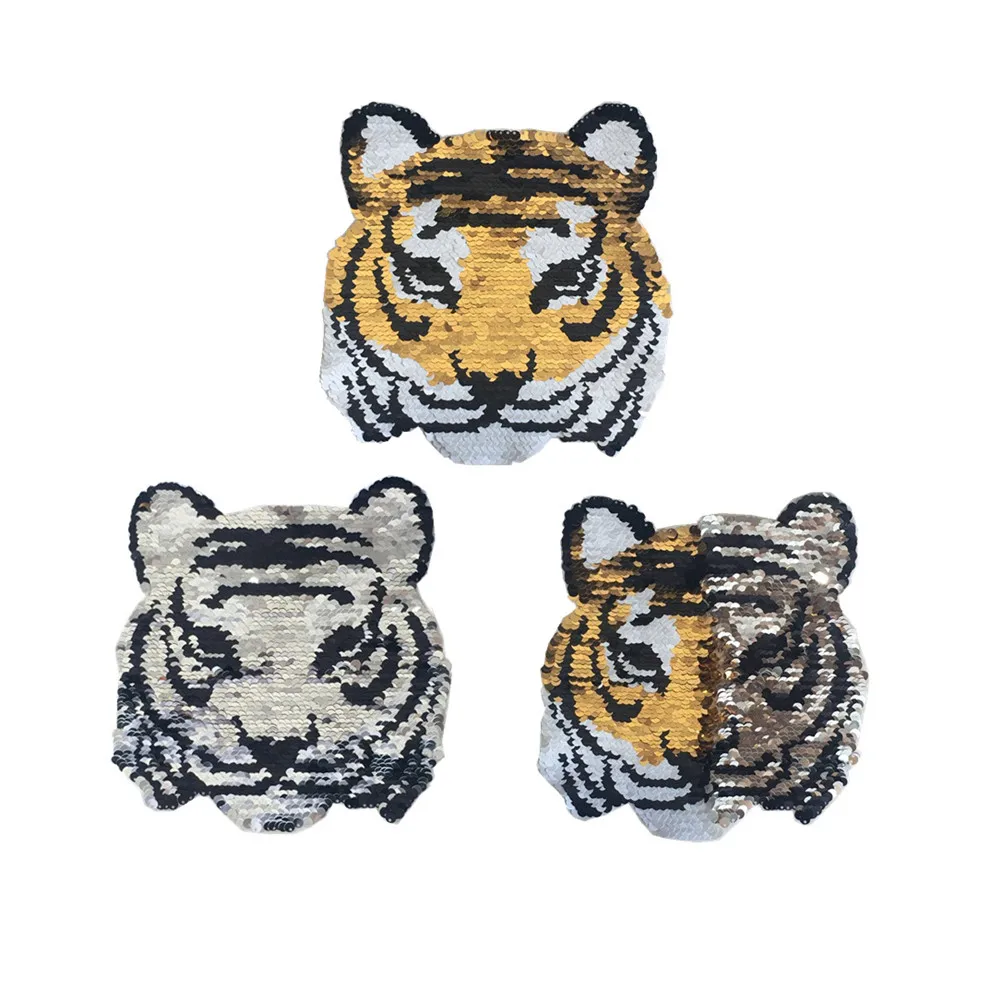 Reversible Change color tiger Sequins Sew On Patches for clothes DIY Patch Applique Bag Clothing Coat Sweater Crafts
Reversible Change color tiger Sequins Sew On Patches for clothes DIY Patch Applique Bag Clothing Coat Sweater Crafts