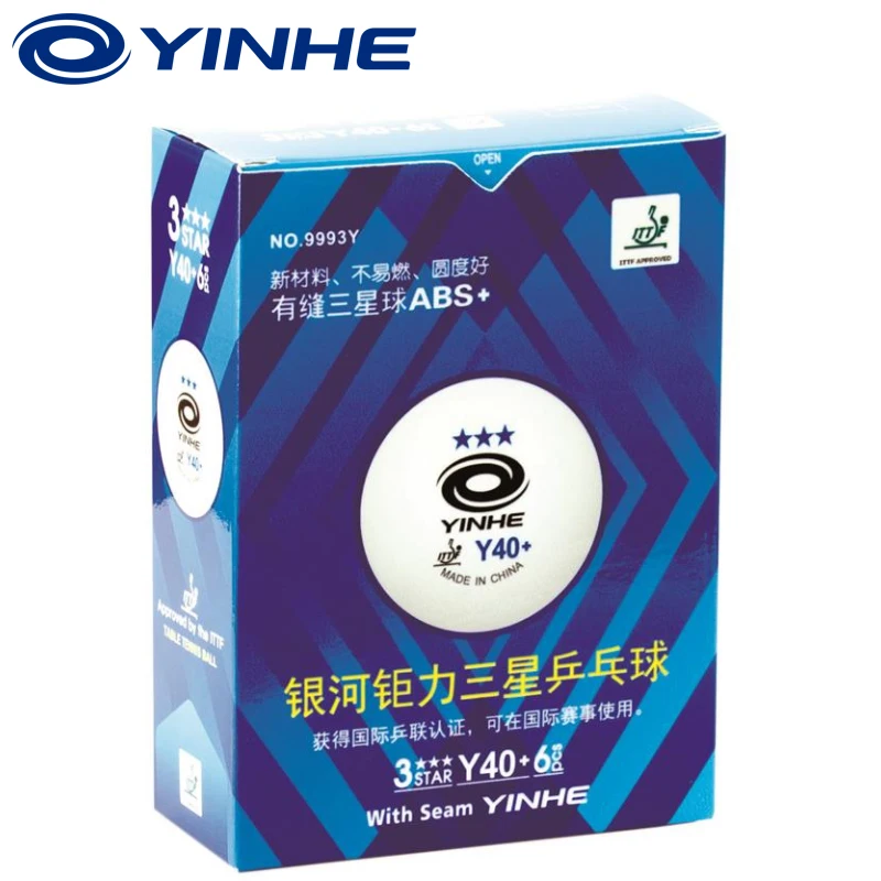 YINHE 3-Star Seamed Table Tennis Balls Plastic 40+ Y40+ ITTF Approved White Poly Ping Pong Balls
YINHE 3-Star Seamed Table Tennis Balls Plastic 40+ Y40+ ITTF Approved White Poly Ping Pong Balls