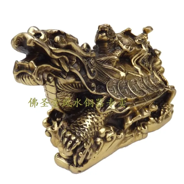 Bronze statue copper dragon turtle decoration Large rich lucky home decoration gift technology
