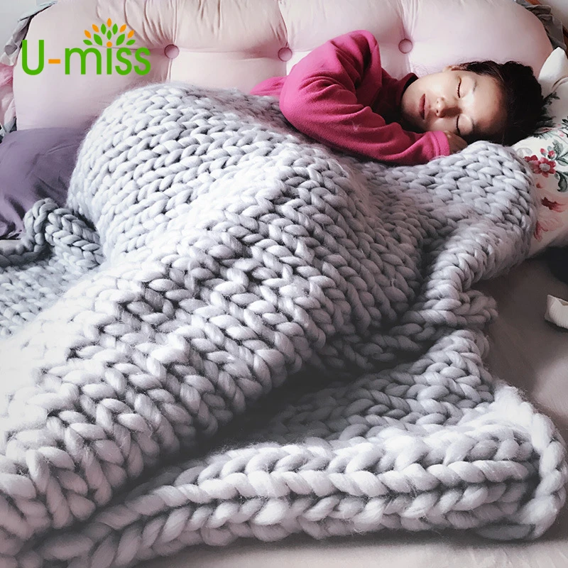 U-miss Fashion Hand Chunky Wool Knitted Blanket Thick Yarn Merino Wool Bulky Knitting Throw Blankets
U-miss Fashion Hand Chunky Wool Knitted Blanket Thick Yarn Merino Wool Bulky Knitting Throw Blankets
