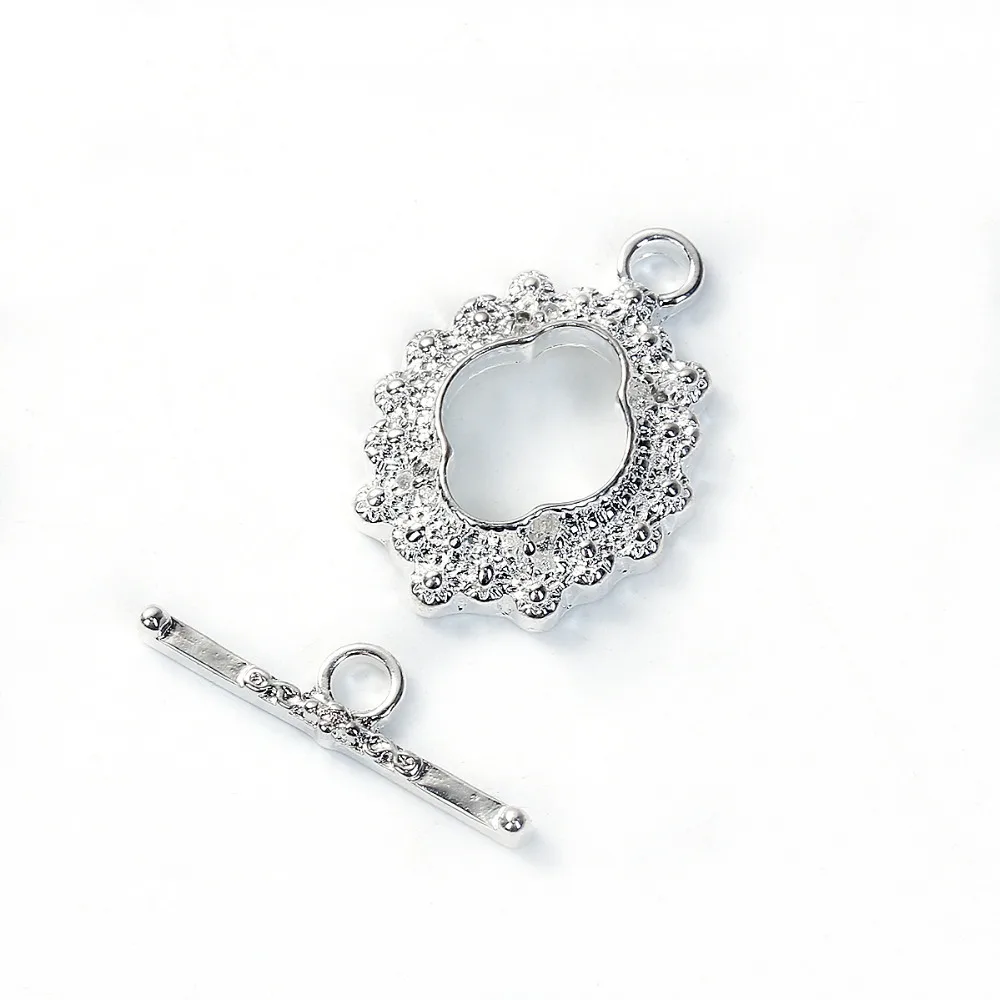 DoreenBeads Zinc Based Alloy Silver Color Toggle Clasps Flower Pattern Components 23mm x16mm, 21mm( 7/8") x 6mm( 2/8"), 2 Sets
DoreenBeads Zinc Based Alloy Silver Color Toggle Clasps Flower Pattern Components 23mm x16mm, 21mm( 7/8") x 6mm( 2/8"), 2 Sets