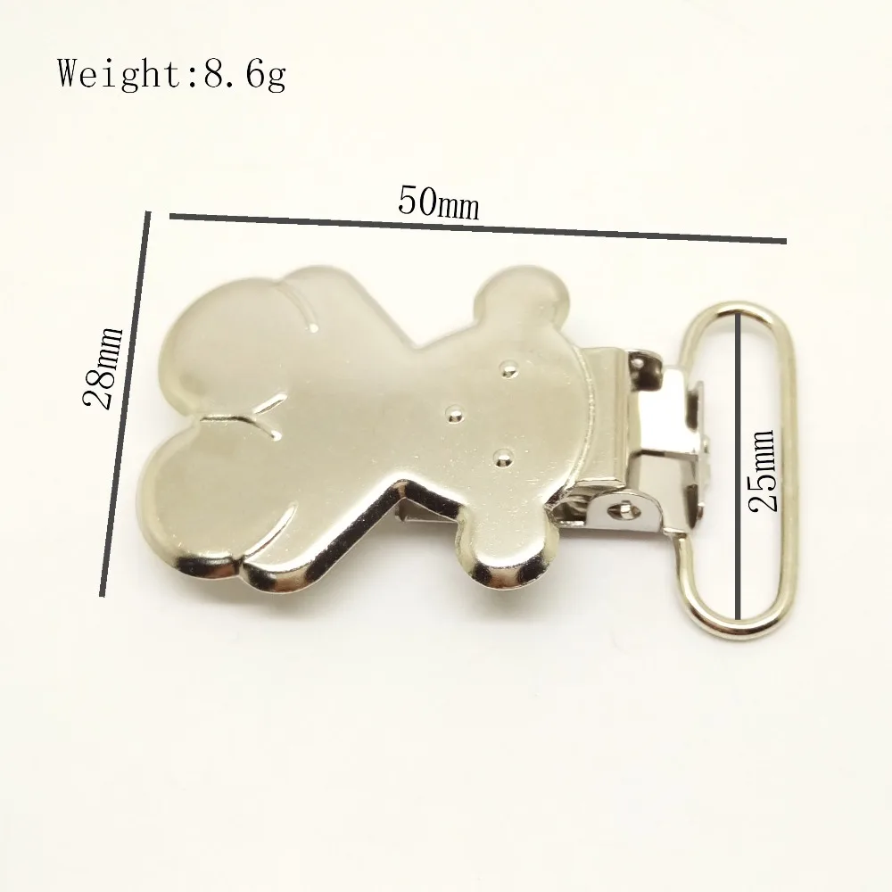 100pcs metal painted bear suspender clip nickel color pacifier clips suspender clips custom
100pcs metal painted bear suspender clip nickel color pacifier clips suspender clips custom
