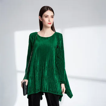 2019 Autumn New Women's Irregular Long Shirt Top Loose Large Size Temperament Slim Velvet Pullover plus size
2019 Autumn New Women's Irregular Long Shirt Top Loose Large Size Temperament Slim Velvet Pullover plus size