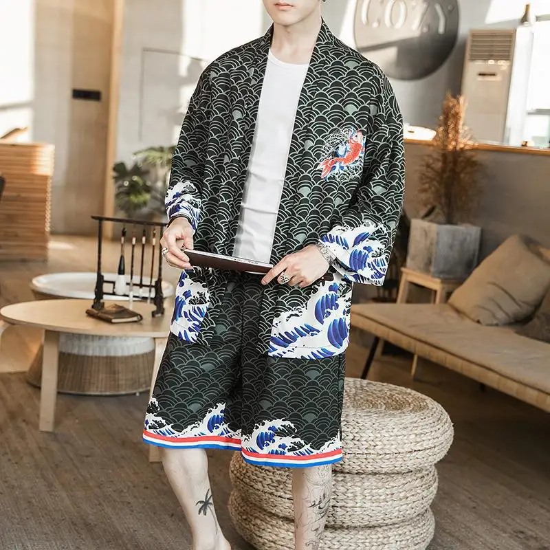 M-5XL Plus Size Japanese Streetwear Tracksuit Men Kimono Shirt + Shorts 2 Peice Sets Casual Summer Man Clothing Two Piece Set
M-5XL Plus Size Japanese Streetwear Tracksuit Men Kimono Shirt + Shorts 2 Peice Sets Casual Summer Man Clothing Two Piece Set