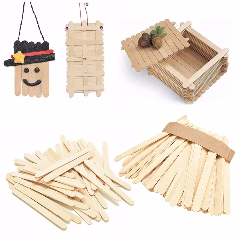 50Pcs/Lot Colored Wooden Popsicle Sticks Natural Wood Ice Cream Sticks Kids DIY Hand Crafts Art Ice Cream Lolly Cake Tools
50Pcs/Lot Colored Wooden Popsicle Sticks Natural Wood Ice Cream Sticks Kids DIY Hand Crafts Art Ice Cream Lolly Cake Tools
