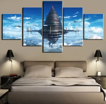 Wall Art Anime Sword Art Online 5 Pieces Canvas Painting Sky City HD Print Painting Canvas For Living Room Framed Artwork
Wall Art Anime Sword Art Online 5 Pieces Canvas Painting Sky City HD Print Painting Canvas For Living Room Framed Artwork