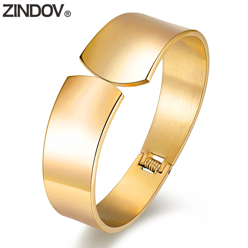 ZINDOV Gold Rose Gold Bangles & Bracelets For Women Stainless Steel Open Cuff Wristband Men Black Fashion Jewelry Accessory Gift
ZINDOV Gold Rose Gold Bangles & Bracelets For Women Stainless Steel Open Cuff Wristband Men Black Fashion Jewelry Accessory Gift