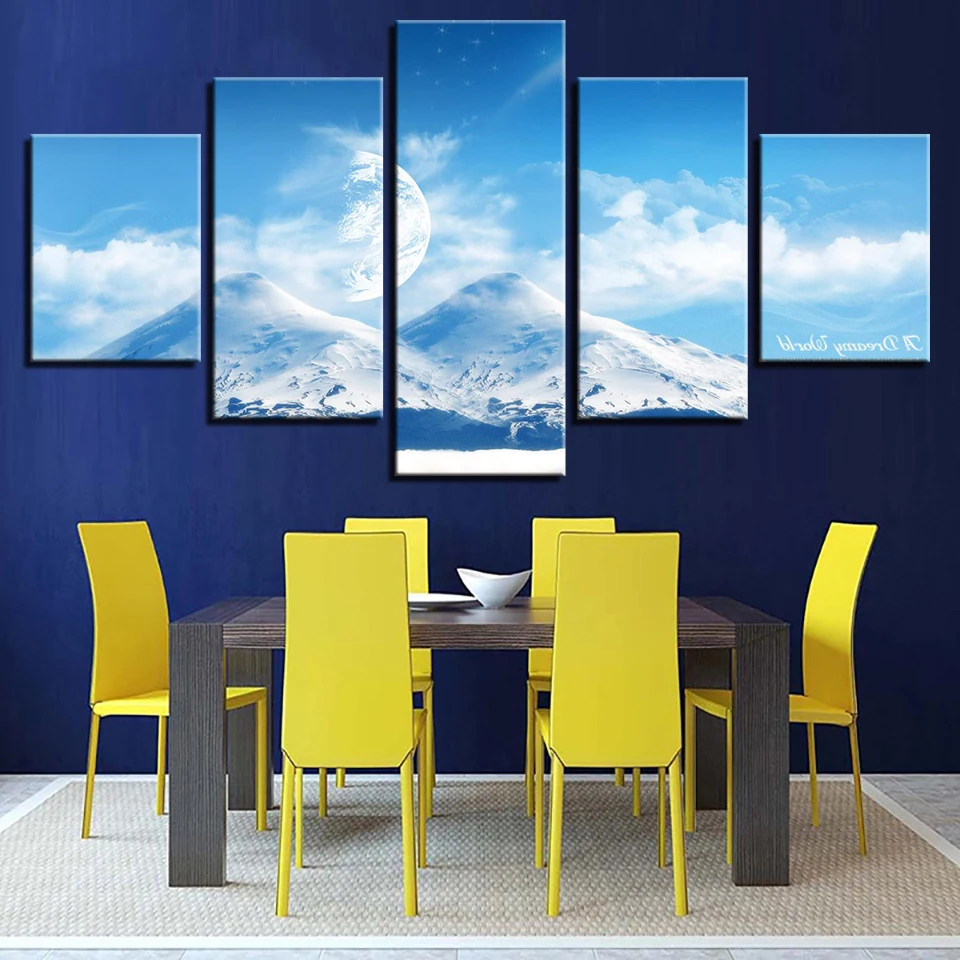 Abstract Prints Decor Wall Art 5 Pieces Snow Mountain Blue Sky White Cloud Planet Scenery Painting Poster Modular Canvas Picture
Abstract Prints Decor Wall Art 5 Pieces Snow Mountain Blue Sky White Cloud Planet Scenery Painting Poster Modular Canvas Picture