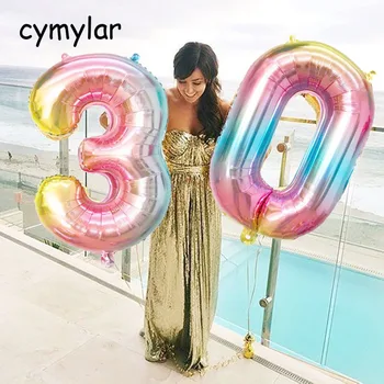 32inch Iridescent Rainbow Color Number Foil Balloons Birthday Wedding Party Decoration Digital Balloon Number Air Ballon Globos
32inch Iridescent Rainbow Color Number Foil Balloons Birthday Wedding Party Decoration Digital Balloon Number Air Ballon Globos