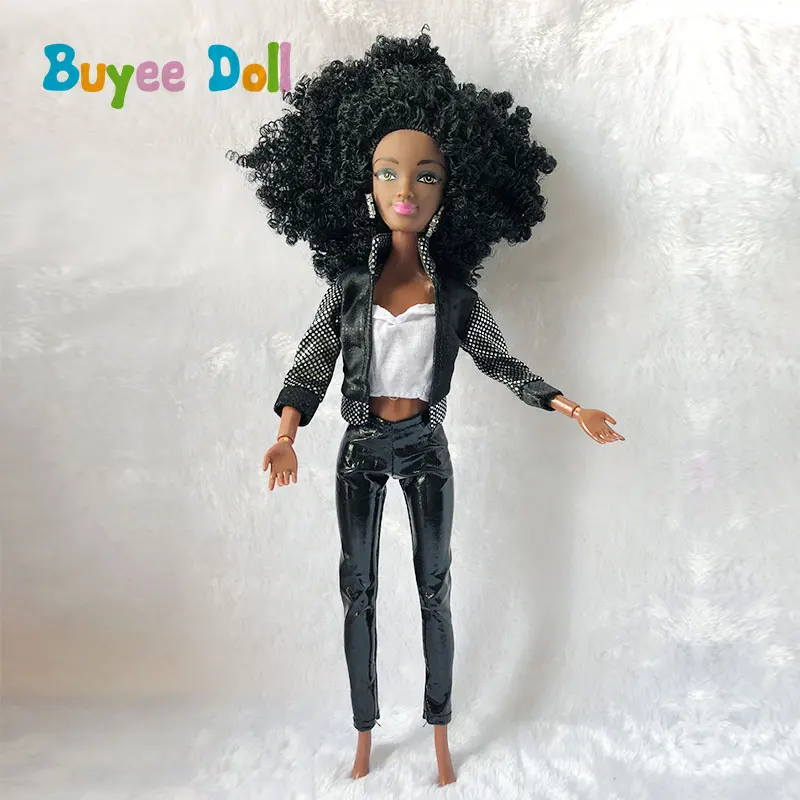 1Set Black Doll with Head Hair Cloth 1/6 BJD Doll 11 Joint Black Nude Body 29cm 1/6 Doll for Girl Gift Doll Accessories
1Set Black Doll with Head Hair Cloth 1/6 BJD Doll 11 Joint Black Nude Body 29cm 1/6 Doll for Girl Gift Doll Accessories