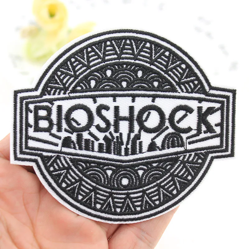 Вышитые термоклейкие нашивки Bioshock для одежды сделай сам в полоску наклейки