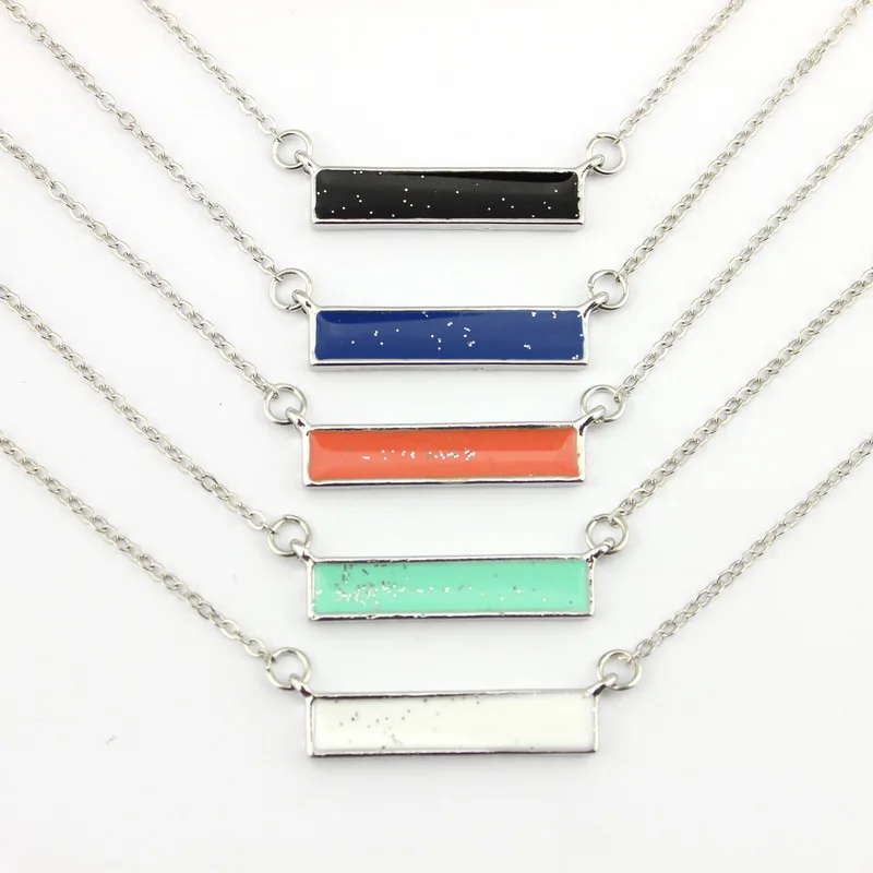 N3311 Silver Tone Enamel Glitter Bar Necklace Horizontal Pendant Necklace for Women Minimal Casual Modern Jewelry
N3311 Silver Tone Enamel Glitter Bar Necklace Horizontal Pendant Necklace for Women Minimal Casual Modern Jewelry