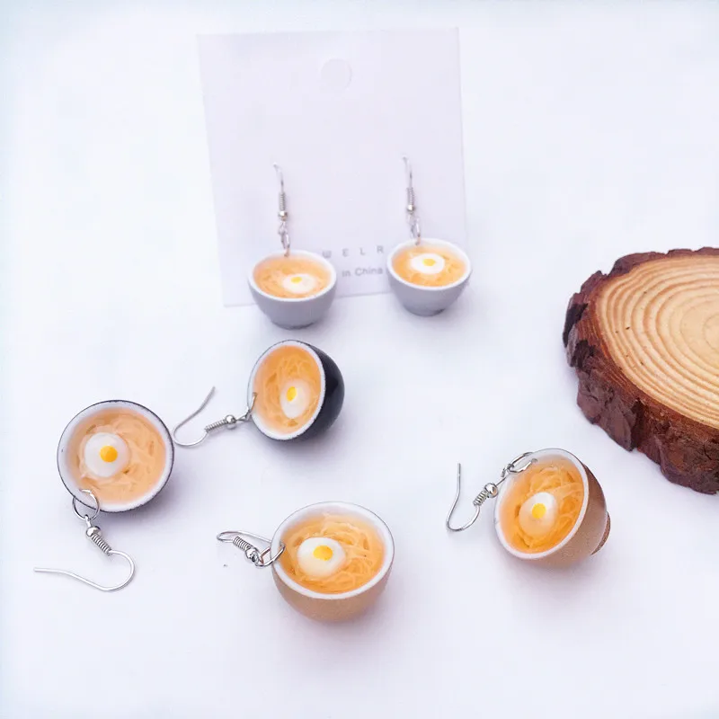 Funny Creative Heart Coffee Dumplings Egg Noodles Earrings Personalized Resin Food Dangle Earrings for Woman Handmade Jewelry
Funny Creative Heart Coffee Dumplings Egg Noodles Earrings Personalized Resin Food Dangle Earrings for Woman Handmade Jewelry
