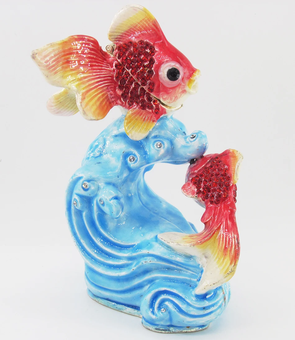 Promotion Fish Jump Figurine Art Souvenir Crystal Metal Crafts Animal Trinket Box Casket Wedding Gift Lucky Fish Bowl Decoration
Promotion Fish Jump Figurine Art Souvenir Crystal Metal Crafts Animal Trinket Box Casket Wedding Gift Lucky Fish Bowl Decoration