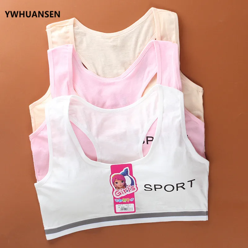 YWHUANSEN Wire Free Letter Print Young Girls Cosy Undies Children Clothing Teenagers Cotton Underwear Training Bras Sports Vest
YWHUANSEN Wire Free Letter Print Young Girls Cosy Undies Children Clothing Teenagers Cotton Underwear Training Bras Sports Vest
