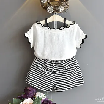 Girls Clothes 2019 Summer New Girls Suits Striped Wave Sleeve Shirt + Stripe Stripe Pants Sets Two-piece Suit Kids Outfits
Girls Clothes 2019 Summer New Girls Suits Striped Wave Sleeve Shirt + Stripe Stripe Pants Sets Two-piece Suit Kids Outfits
