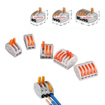 Copper Alloy 2 3 5 Way Block Fast connection Terminal Reusable Electric Connector for Cable 0.5-2mm Corss-section 12-24AWG
Copper Alloy 2 3 5 Way Block Fast connection Terminal Reusable Electric Connector for Cable 0.5-2mm Corss-section 12-24AWG