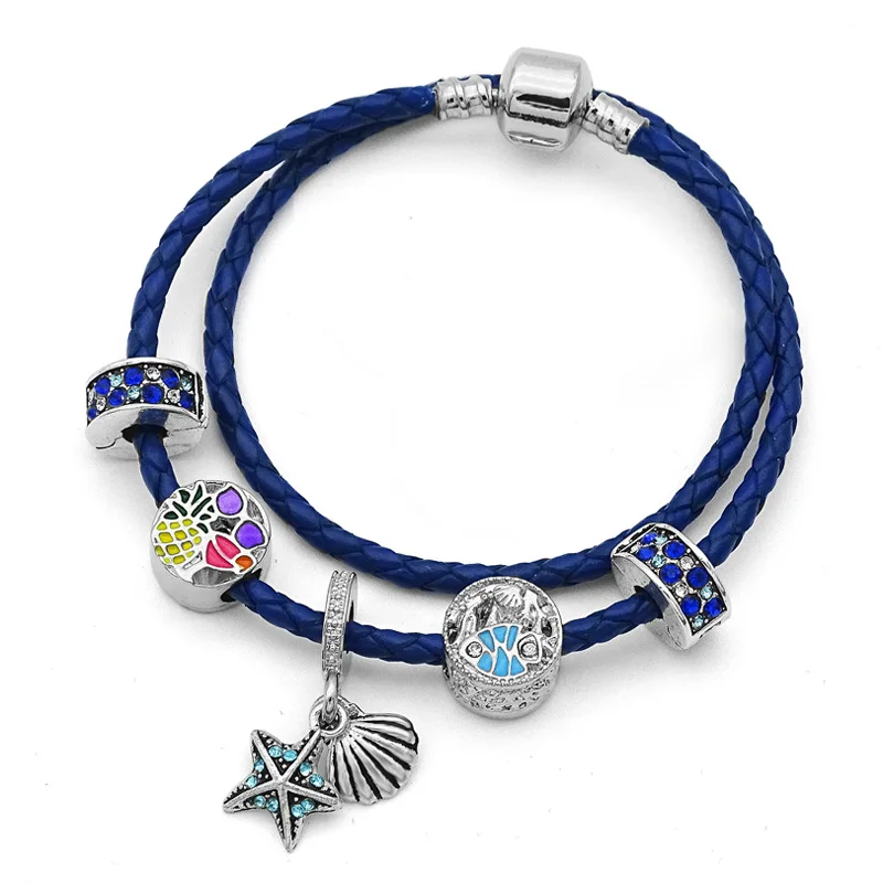 2019 New Blue Crystal Clip Beads Vintage Starfish Beads Charm Bracelets For Women Pan Bracelets & Bangles Pulseras
2019 New Blue Crystal Clip Beads Vintage Starfish Beads Charm Bracelets For Women Pan Bracelets & Bangles Pulseras