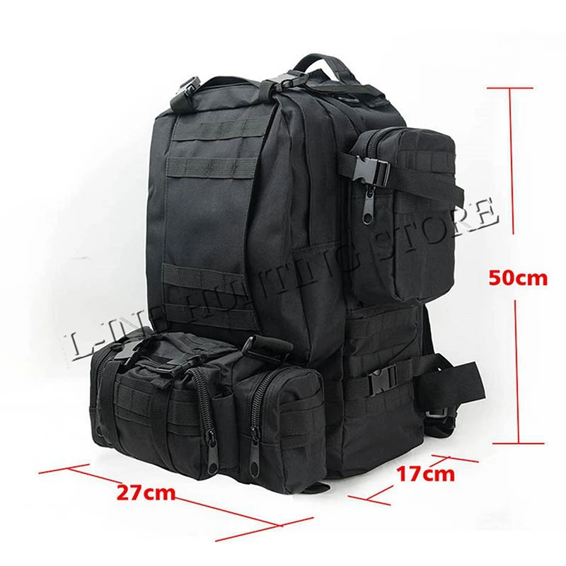 50L Outdoor Military Molle Tactical Bag Rucksack Backpacks Vintage Hiking Camping Gear Camouflage Water Resistant Bags 600D
50L Outdoor Military Molle Tactical Bag Rucksack Backpacks Vintage Hiking Camping Gear Camouflage Water Resistant Bags 600D