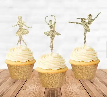 Glitter gold Ballerina Ballet Birthday Cupcake Toppers girl baby shower baptism wedding Dance Party Decor
Glitter gold Ballerina Ballet Birthday Cupcake Toppers girl baby shower baptism wedding Dance Party Decor