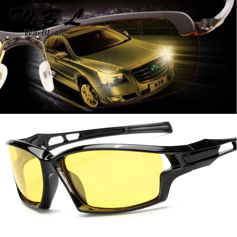 

WarBLade 2019 New Men Night Vision Sunglasses Brand Designer Fashion Polarized Night Driving Enhanced Light At Rainy Fog Day