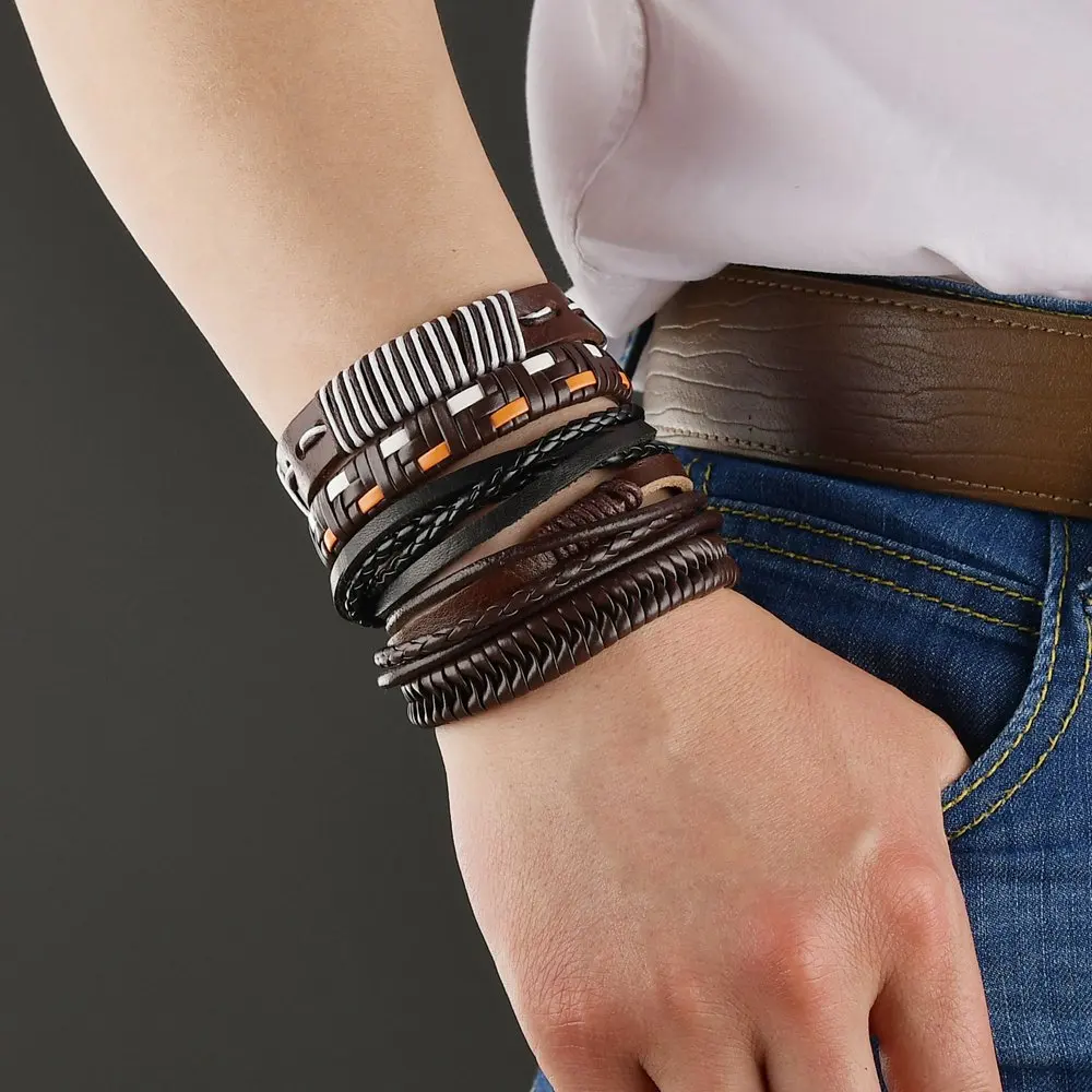 Kymyad Vintage Multilayer Leather Bracelet Men Fashion Braided Handmade Rope Wrap Couple Bracelet Gift Punk Bracelets Jewelry
Kymyad Vintage Multilayer Leather Bracelet Men Fashion Braided Handmade Rope Wrap Couple Bracelet Gift Punk Bracelets Jewelry