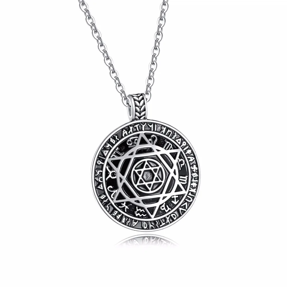 King Solomon Seal Punk Vintage Star of David Pendant Necklace Carving Hexagram Necklace Antique Stainless Steel Jewelry for Men
King Solomon Seal Punk Vintage Star of David Pendant Necklace Carving Hexagram Necklace Antique Stainless Steel Jewelry for Men