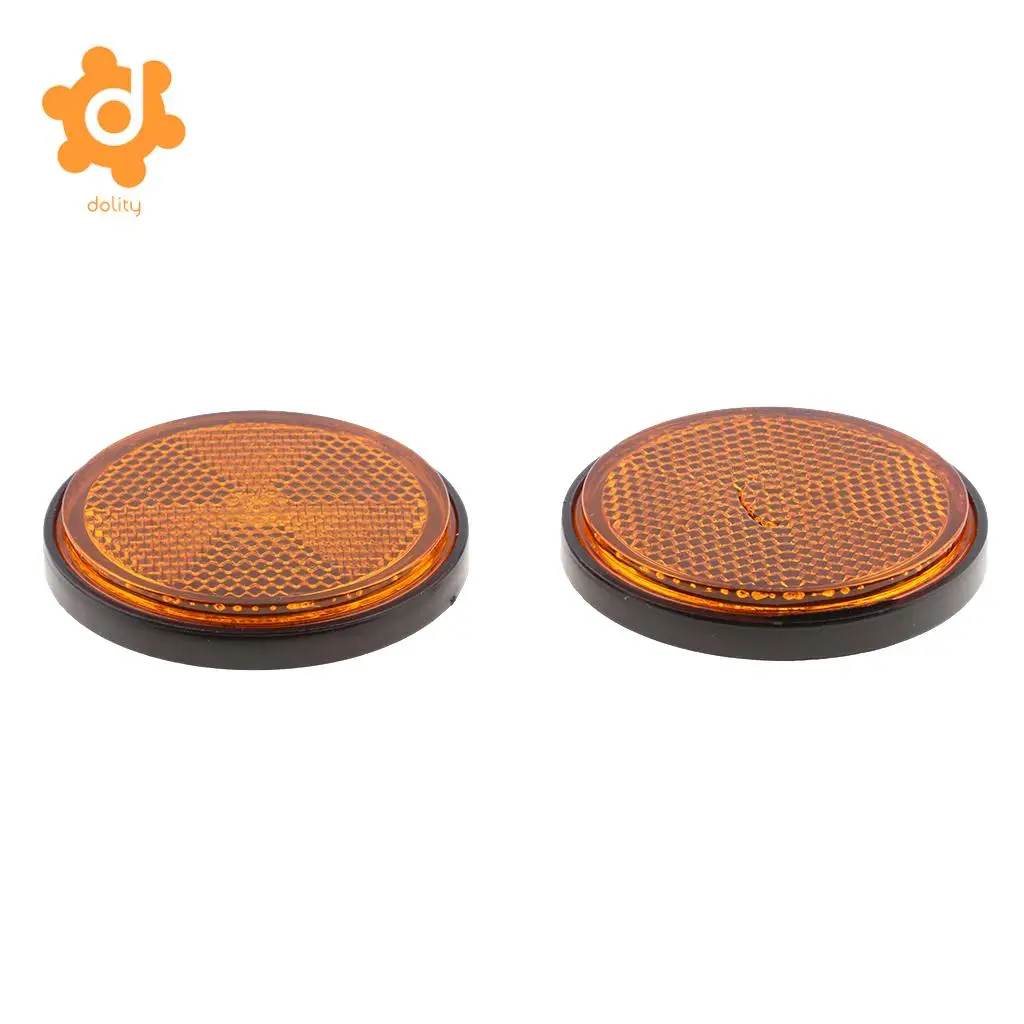 Plastic Round Reflectors for Motorcycle ATV Dirt Bike Motorbike (Red & Orange)
