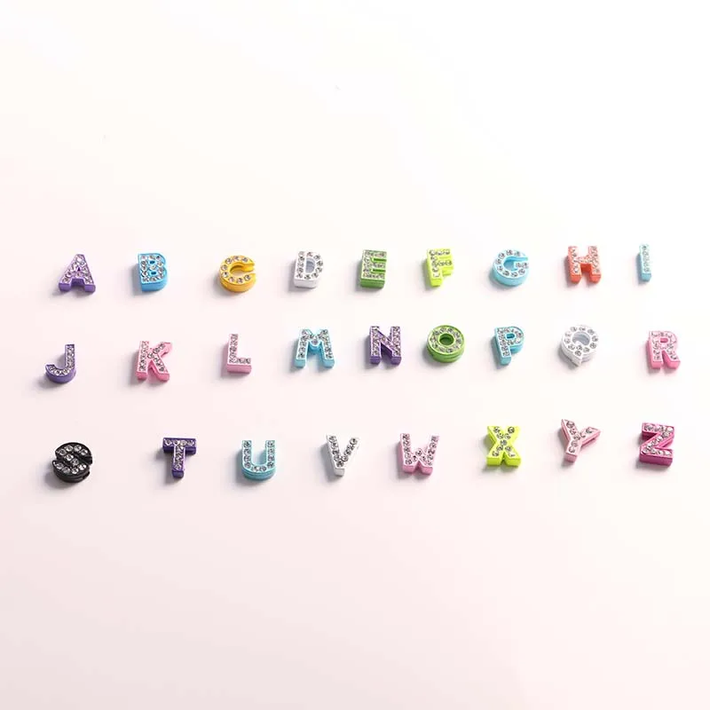 Full Rhinestones Slide Letters Charms DIY 26 English Letters for Wristband Belt Key Chain Collar Jewelry Accessory
Full Rhinestones Slide Letters Charms DIY 26 English Letters for Wristband Belt Key Chain Collar Jewelry Accessory