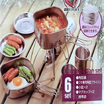 Outdoor 6 piece cookers camping stainless steel cookers mountaineering picnic bowls portable 3-4 barbecue combination cookware
Outdoor 6 piece cookers camping stainless steel cookers mountaineering picnic bowls portable 3-4 barbecue combination cookware