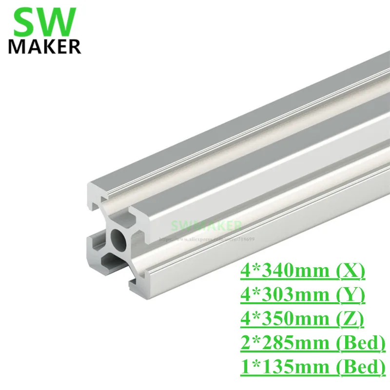 1 Set HyperCube 3D Printer Aluminium Extrusion Profile Type 6 T-slot - 4*(340mm + 303mm +350mm)+2 x 285mm +1 x 135mm fast ship
1 Set HyperCube 3D Printer Aluminium Extrusion Profile Type 6 T-slot - 4*(340mm + 303mm +350mm)+2 x 285mm +1 x 135mm fast ship
