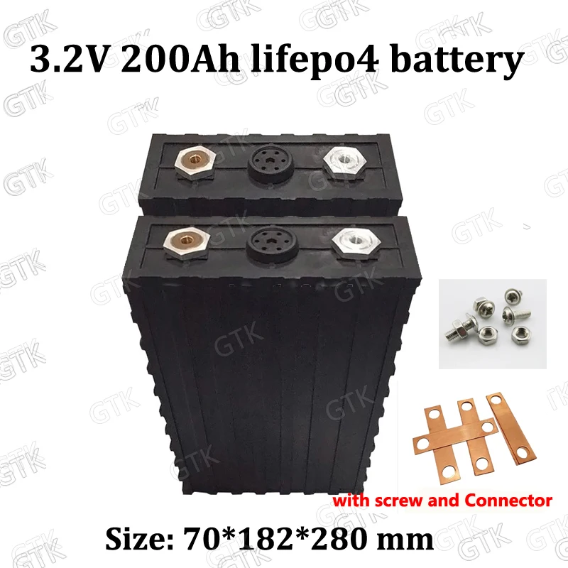 4pcs Lifepo4 3.2V 200AH Max Current 600A For diy 24v 400ah Solar electric vehicle UPS energy storage electric scooter camper van
4pcs Lifepo4 3.2V 200AH Max Current 600A For diy 24v 400ah Solar electric vehicle UPS energy storage electric scooter camper van