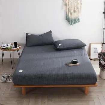 New 100% Cotton Plaid Fitted Sheet Mattress Cover Four Corners With All-around Elastic Band Bed Sheet Bed Linens Free Shipping 
New 100% Cotton Plaid Fitted Sheet Mattress Cover Four Corners With All-around Elastic Band Bed Sheet Bed Linens Free Shipping