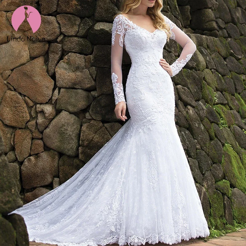 Cheap Vestido de noiva 2019 Sexy Long Sleeves Lace Wedding Dress Mariage Custom Made V Neck Wedding Gowns Robe de mariee
Cheap Vestido de noiva 2019 Sexy Long Sleeves Lace Wedding Dress Mariage Custom Made V Neck Wedding Gowns Robe de mariee