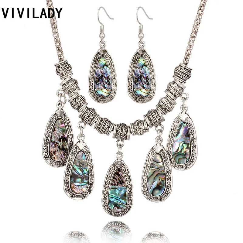 VIVILADY Bohemian Handcraft Shell Jewelry Sets Water Drop Retro Silver Color Women Girl Necklace Earrings Accessories Party Gift
VIVILADY Bohemian Handcraft Shell Jewelry Sets Water Drop Retro Silver Color Women Girl Necklace Earrings Accessories Party Gift
