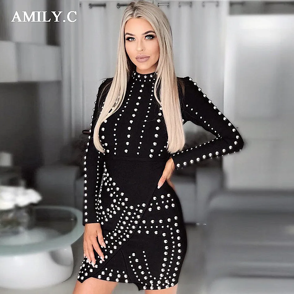 Amily.c 2018 New Spring Women Dress Turtleneck Sexy Bodycon Beading Dress Eegant Celebrity Party Black White Dresses Vestidos
Amily.c 2018 New Spring Women Dress Turtleneck Sexy Bodycon Beading Dress Eegant Celebrity Party Black White Dresses Vestidos